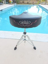 Vtg Tama 1st Chair Adjustable Swivel Drum Throne Stool Saddle Contoured Seat ⚡️