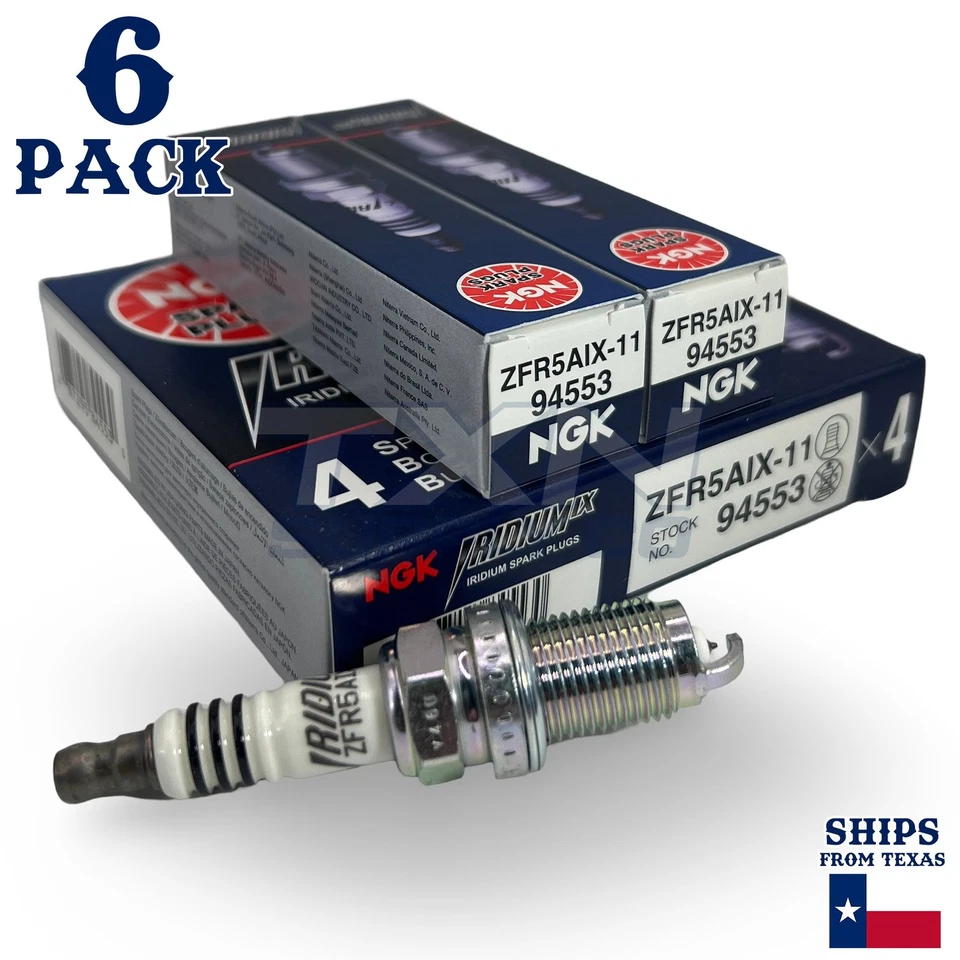 Paquete de 6 bujías NGK Iridium IX 2001-2002 para Volkswagen EuroVan V6 2,8 L Foto 2 de 3