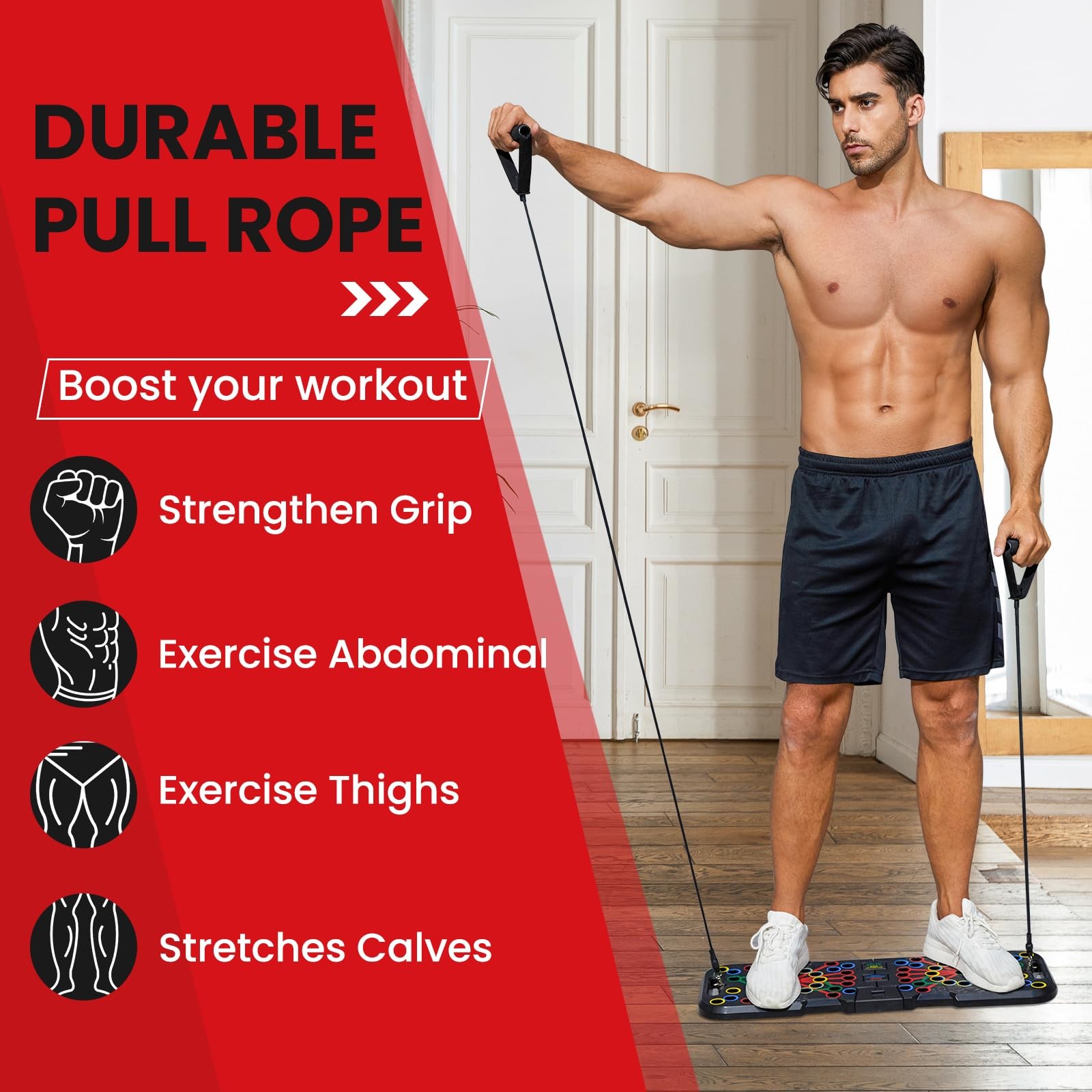 Push Up Board with Smart Count Multi-Function 60 in 1 Bar (Foldable & Portable)