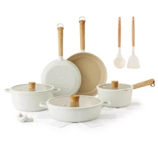 Ceramic Nonstick Cookware Set Non-toxic Healthy Pots and Pans Set Ceramic