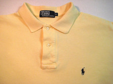 Classic POLO by Ralph Lauren Short Sleeve Polo Men's Size XL Yellow w/Blue Pony