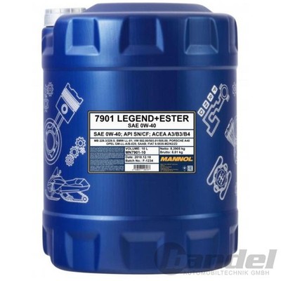 10L MANNOL LEGEND+ESTER 0W-40 ÖL MOTORÖL passend für BMW LL-04 MB 229.3/229.5