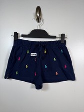 Polo Ralph Lauren Kids Girls Pony AOP Classic Embroidered Shorts Blue Sz XL 16