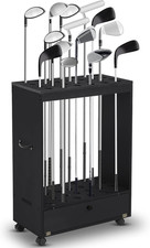 Silipull Golf Club Stand Holder Wooden Golf Club Organizer Putter Display Rack w