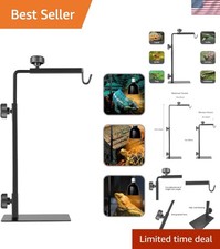 Heavy-Duty Metal Reptile Lamp Stand 16"-31" Ideal for Terrariums 10-120 Gal