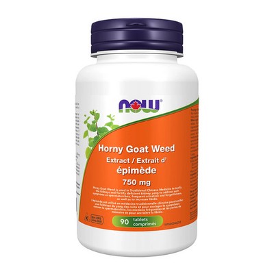 NOW Horny Goat Weed Extract 750 mg 90 Tablets, Helps with Energy Support