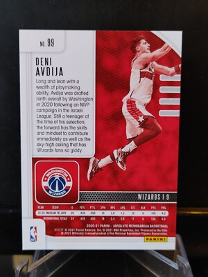 Deni Avdija RC 2020-21 Panini Absolute Memorabilia #99 