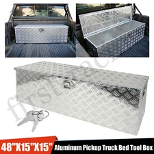 48"X15"X15" X-LARGE ALUMINUM PICKUP TRUCK BED TOOL BOX TRAILER STORAGE+LOCK& KEY