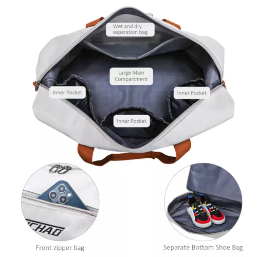 Wasserdichte Reisetasche Sport Fitnessstudio Weekender Gepäcktasche mit Schuhfach - Bild 19 von 31