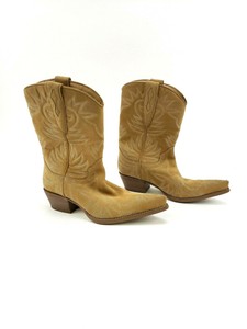 Guess By Marciano bronceado de cuero nobuck para mujer desnuda Puntera  Puntiaguda botas de vaquero 7M | eBay