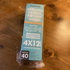 Luxoton Activated Carbon Air Vent Filters For Home  4" X 10" Floor 40 Pack