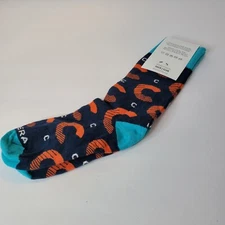 Sock Club Cloudera Blue socks with Big Orange C's  No size listed