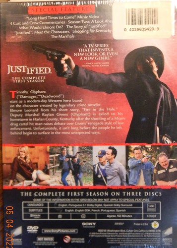 TV Series ~ JUSTIFIED~ 1st Season DVD - 3 Disc Box Set - Picture 2 of 2