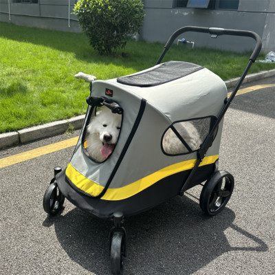 Premium 3-in-1 Pet Stroller for Small/Medium Dogs Cats One-click Folding Handle