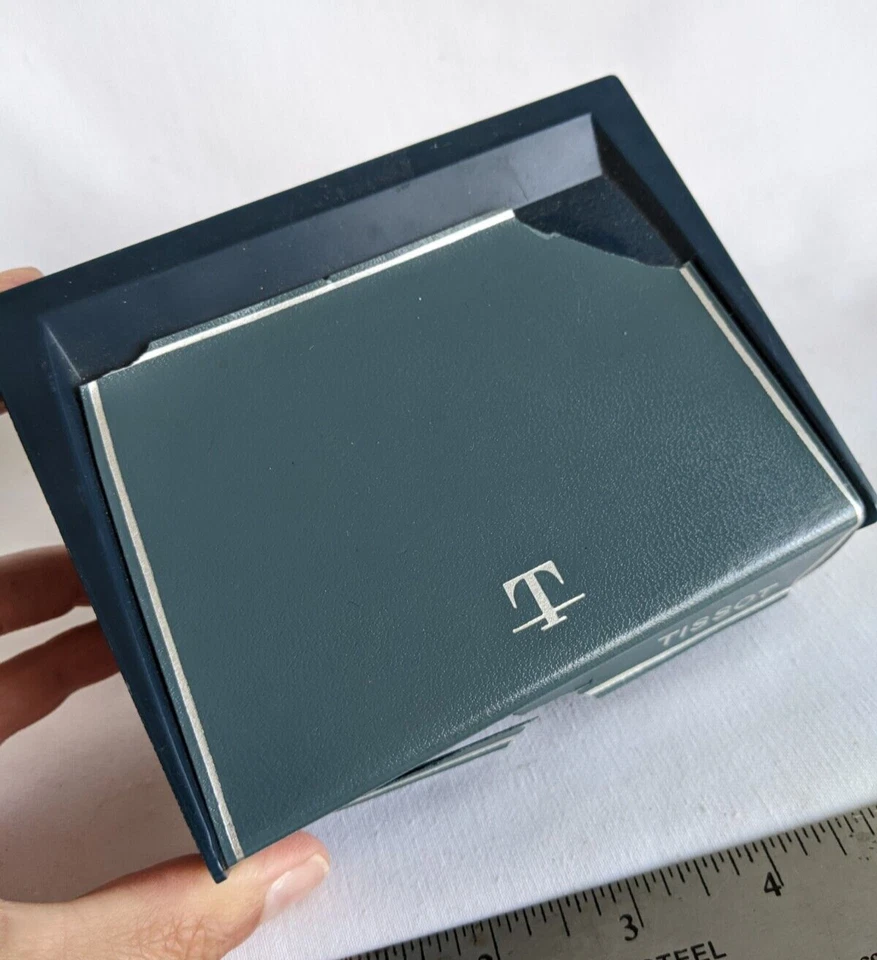 CAJA DE EXHIBICIÓN RELOJ TISSOT VINTAGE AÑOS 60 AÑOS 70 HOMBRES PLÁSTICO AZUL JAPÓN Foto 4 de 4