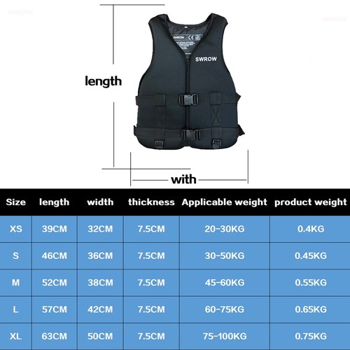 Neoprene Life Vest Water Sports Fishing Kayaking Boating Swimming Surf Jackets - Picture 18 of 28