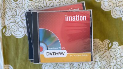 imation 4 Stück DVD+RW 4x 4,7 GB 120 Min Rohlinge Brennen Filme Retro 
