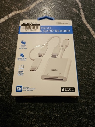 Vivitar Mobile SD and MicroSD Universal Card Reader White MOV4016-WHT - 第 1/3 張圖片