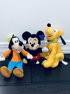 Mickey Mouse Disney Store Plush Lot Doll Pluto Stuffed Animal Toys