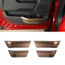Wood Grain Interior Door Storage Box Panel Trim Cover For Ford F150 2021 2022+