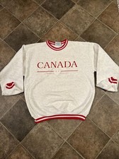 Vintage 90’s Canada Diport Gray White Crewneck Sweatshirt Sz L USA Made