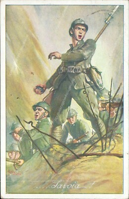 an369 cartolina militare guardia alla frontiera savoia! | eBay