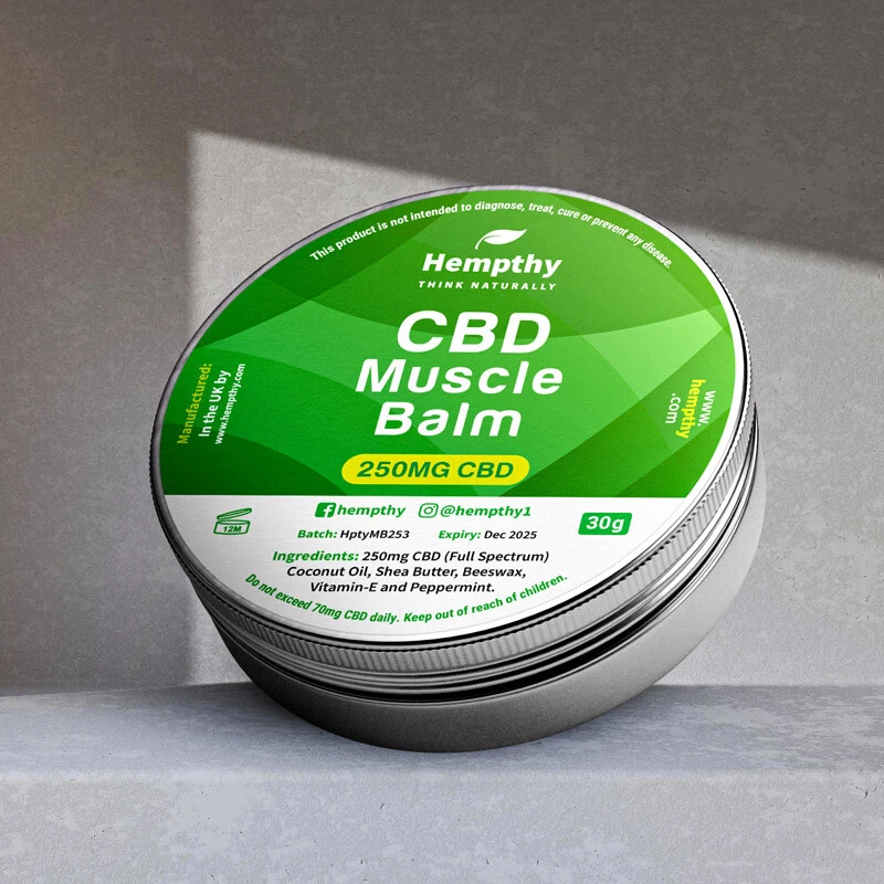 HEMPTHY CBD Muscle Balm 250 | 500 | 1000mg - 30g - Infused with Peppermint & Vitamin E