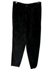 Vtg Firenze Santa Barbara Womens Pants Black High-Rise 100 Leather USA Sz 12