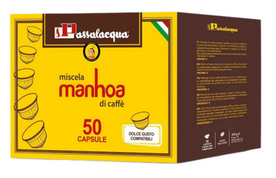 Caffè Passalacqua Manhoa - Box Of 50 Compatible DOLCE GUSTO Capsules Of 5.5g