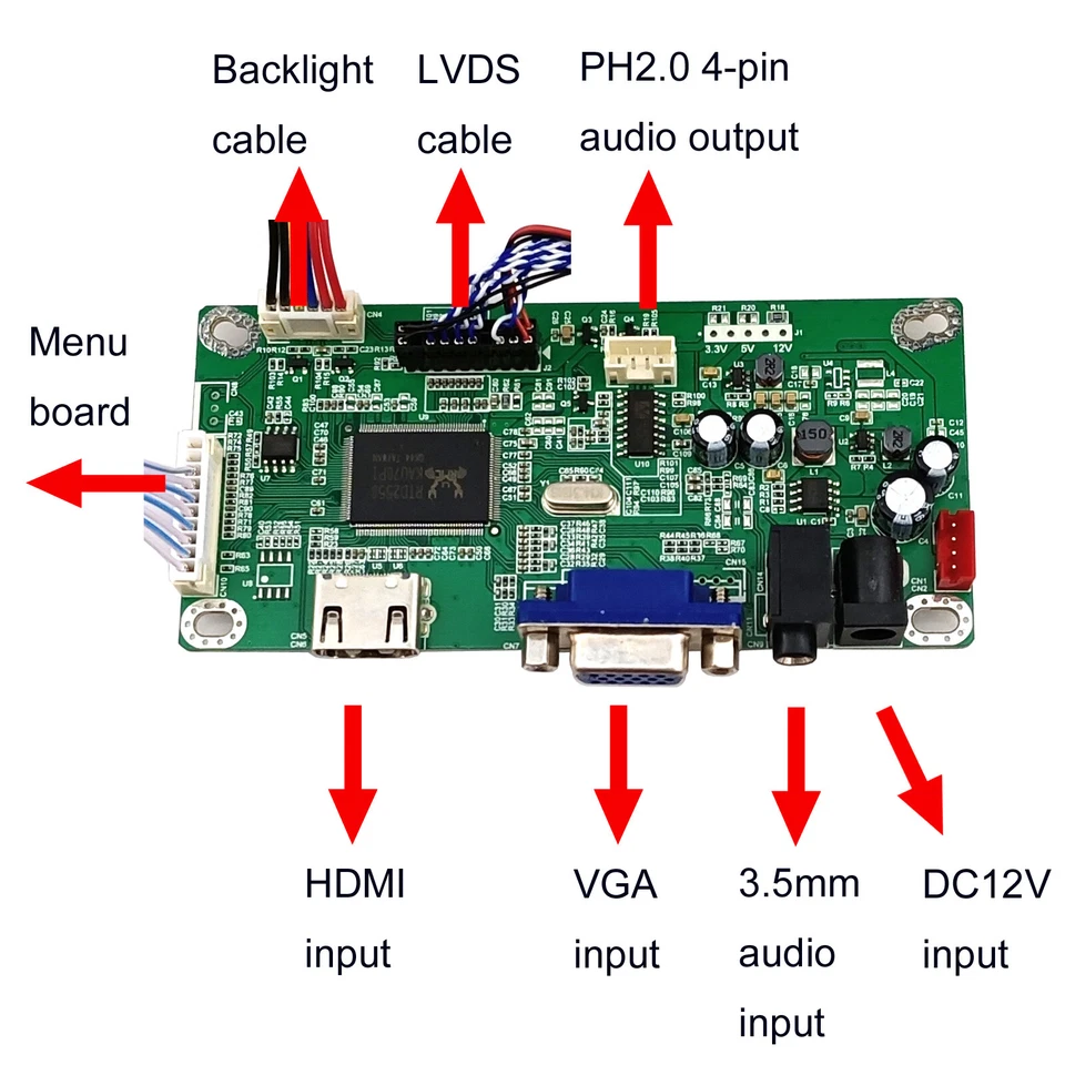 LCD Driver for LM215WF3 SDC2 eDP Monitor 1080P HDMI VGA Video Audio Controller - Image 3 of 4