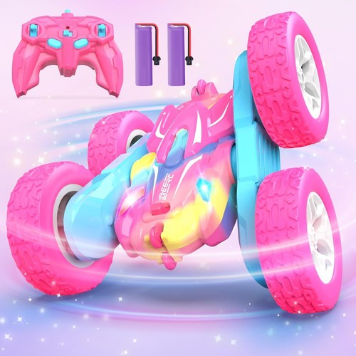 DEERC Pink Remote Control Car for Girls, Double Sided Driving 360° Flip - Picture 8 of 11