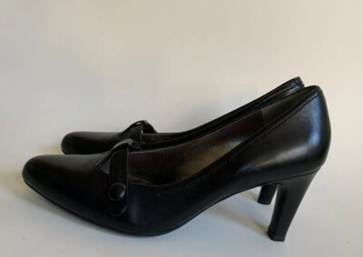 Kitten Ecco Black Pumps Ecco Women's Black Leather High Heel Dress