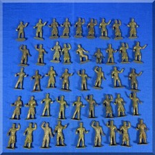 1960s PLASTIC 44 PLAY SET FIGURES GREEN MPC ARMY CIVIL WAR - VARIOUS CONDITIONS
