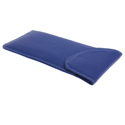 Brillenetui Echt Leder Schutzetui für Brille Milo Blau aus Rindsleder gefüttert - Bild 1 von 4