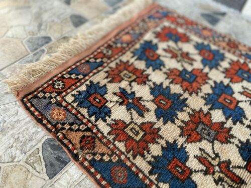 3x4 VINTAGE RUG HAND-KNOTTED TURKISH Anatolian handmade wool antique TRIBAL Rug - Picture 9 of 11