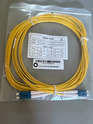 LC/ UPC to LC/UPC SM Duplex Patch Cord 5m Yellow 9/125 PVC