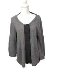 Cárdigan Chalet Para Mujer Grande Gris Mezcla de Lana Bebé Muñeca Estilo Columpio