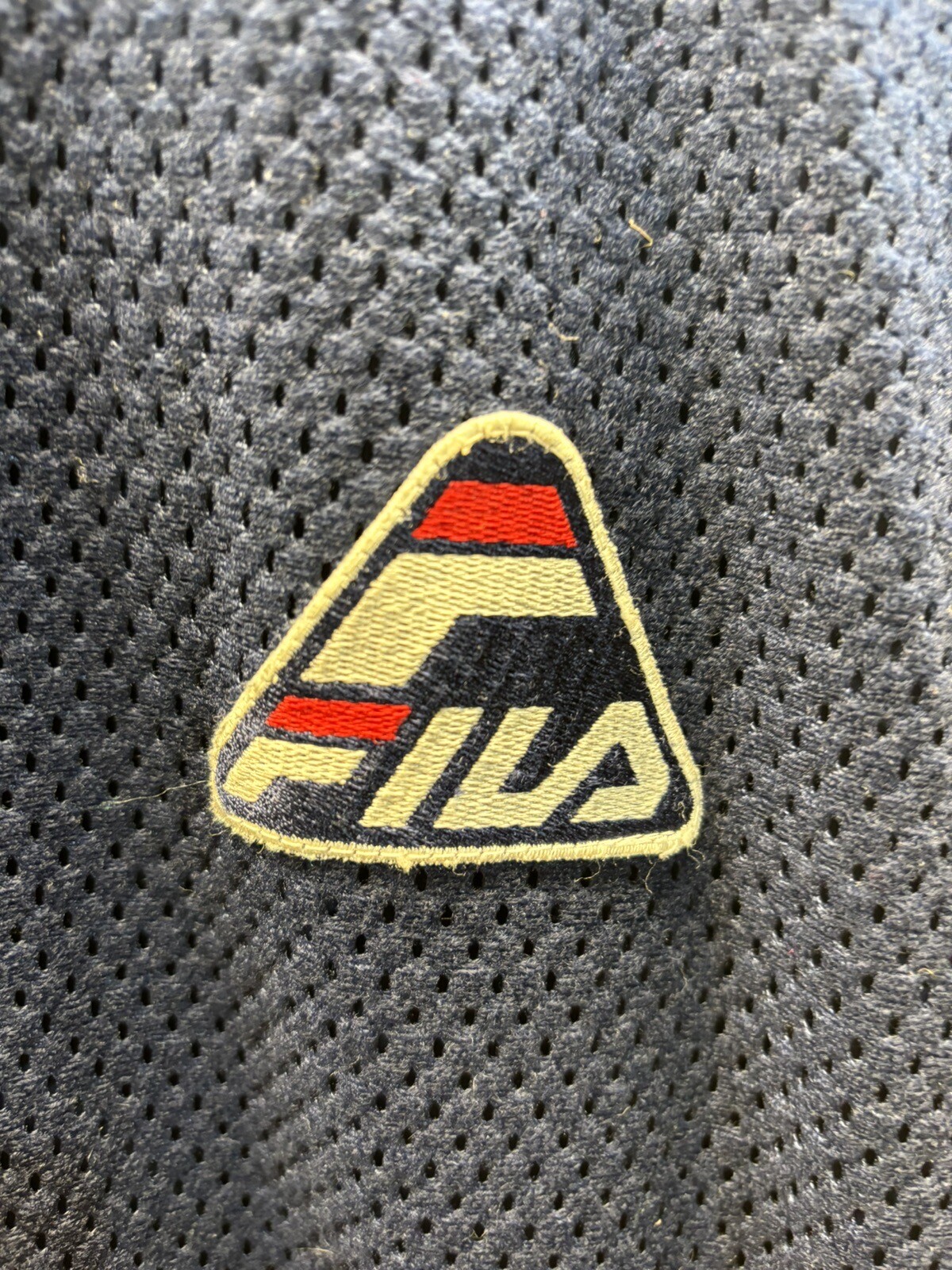 Giacca maglia uomo vintage Fila taglia 2XL logo Spellout color block snap track