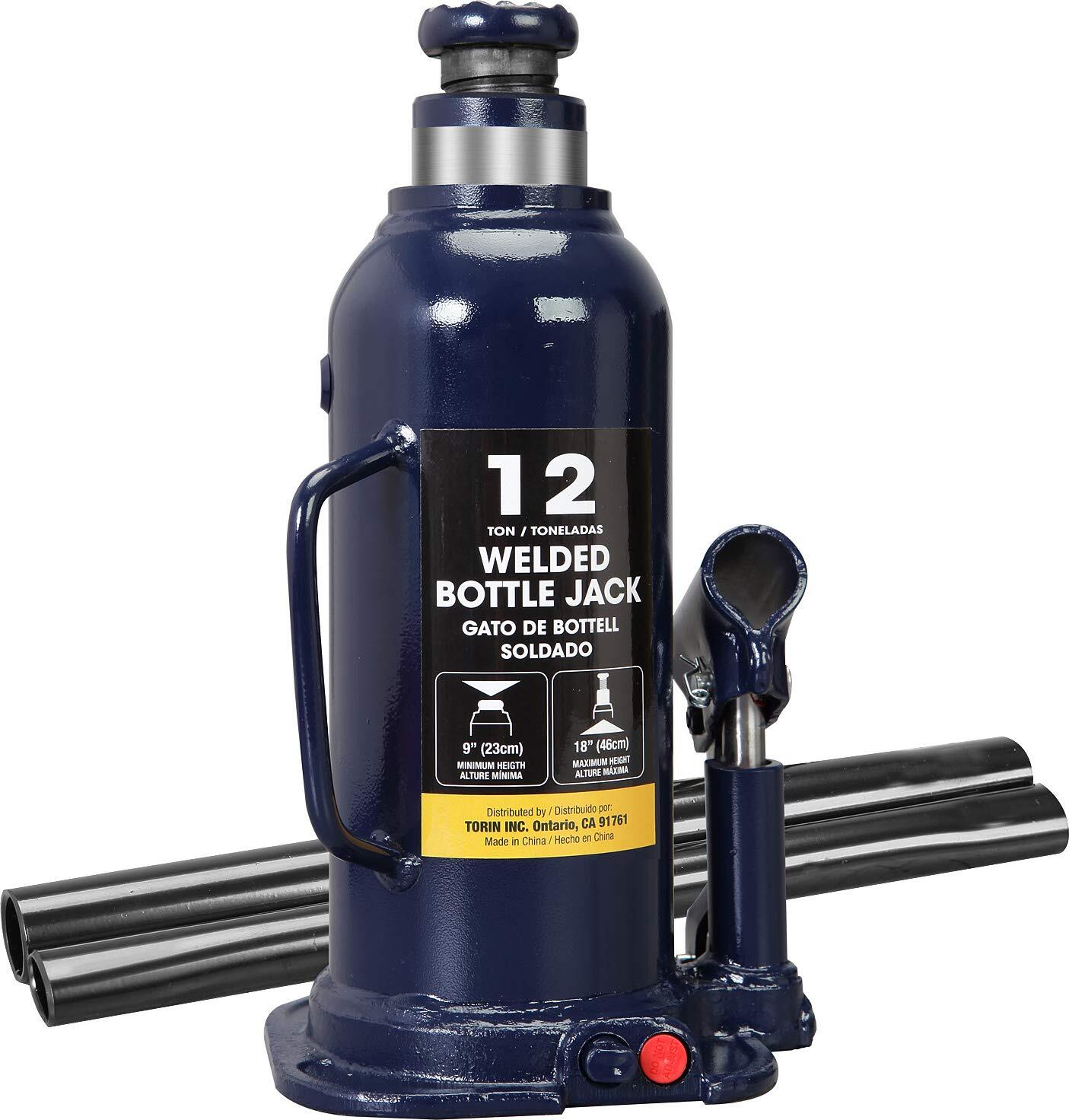 Big Red 12 Ton Torin Welded Portable Bottle Jack Heavy Duty 