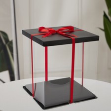 Large Clear PVC Gift Boxes Cake Candy Packaging Transparent Box Wedding Favors