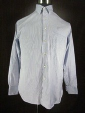 Tommy Bahama Men's Dress Shirt 15.5 34/35 White Purple Stripes Long Sleeve BF