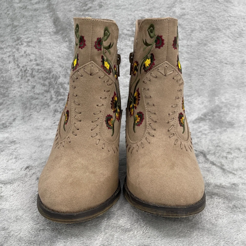 Botines MIA Bordados Festival Occidental Boho Floral Tacón Melrose 6M Foto 3 de 4