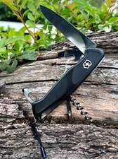 Victorinox Swiss Army Knife Onyx Black Ranger Grip 55, 130mm, 0.9563.C31P  NIB