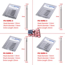 Dental FG1.6mm Round Type Carbide Bur FG SURG 2 3 4 5 Bur for High Speed 25mm MD