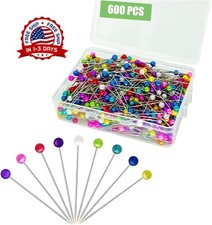 600PCS Sewing Pins Straight Pin for Fabric Pearlized Ball Head Quilting Pins