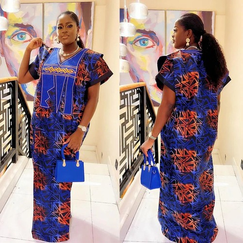 Women's African Dashiki Dress – Sleeveless, Floor-Length Ankara Cotton Dress - View #5