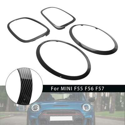 4PCS Headlight TailLight Trim Surround Bezel Ring Set Für MINI F55 F56 F57