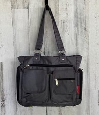 Fisher Price Gray Shoulder Messenger Diaper Bag Fast Finder Pocket System