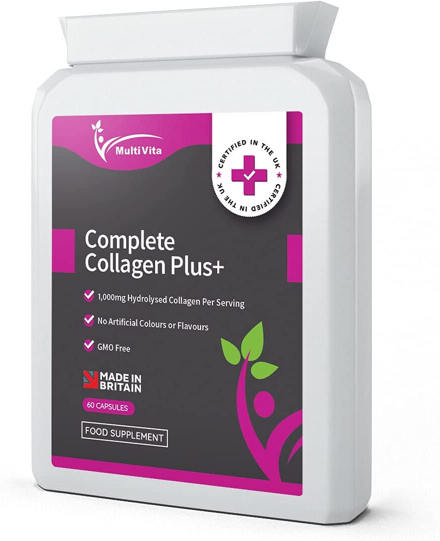 Complete Collagen Plus+ 1000Mg - 60 Capsules - Hyaluronic Acid, Biotin, Vitamin