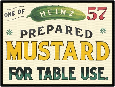 Heinz 57 Mustard 9'' x 12'' Metal Sign